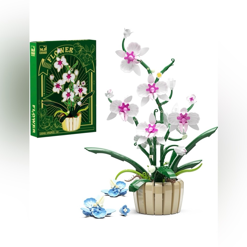 Icons Orchid Flowers Building Set, Exquisite Orchid Bonsai for Adult